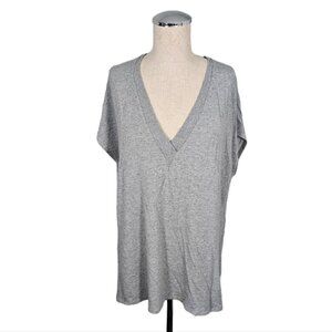 Press grey deep V-neck oversized shirt size S